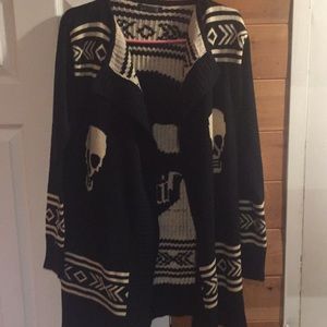 Black skull cardigan